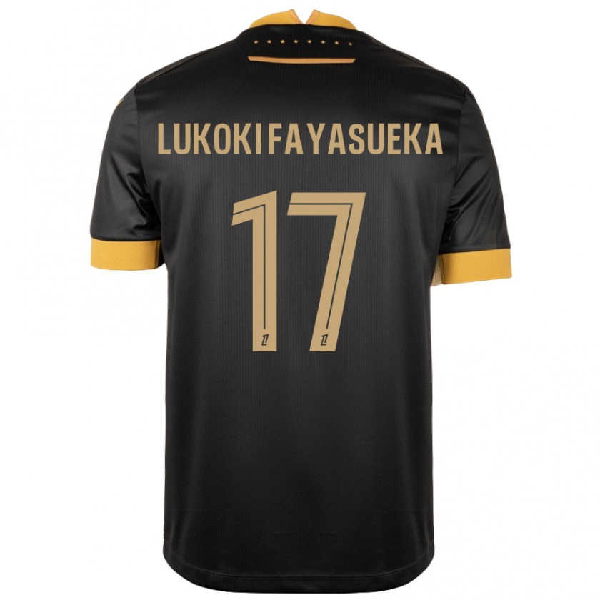 KandinyメンズKévin Lukoki Fayasueka#17ブラック ブラウンアウェイシャツ2024/25ジャージーユニフォーム