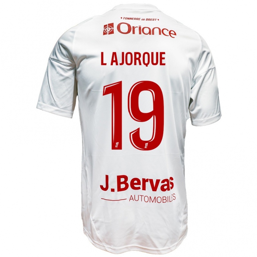 Kandiny Uomo Maglia Ludovic Ajorque #19 Bianco Rosso Kit Gara Away 2024/25 Maglietta