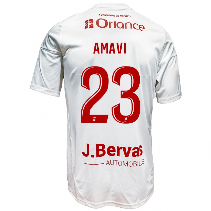 Kandiny Herren Jordan Amavi #23 Weiß Rot Auswärtstrikot Trikot 2024/25 T-Shirt Österreich