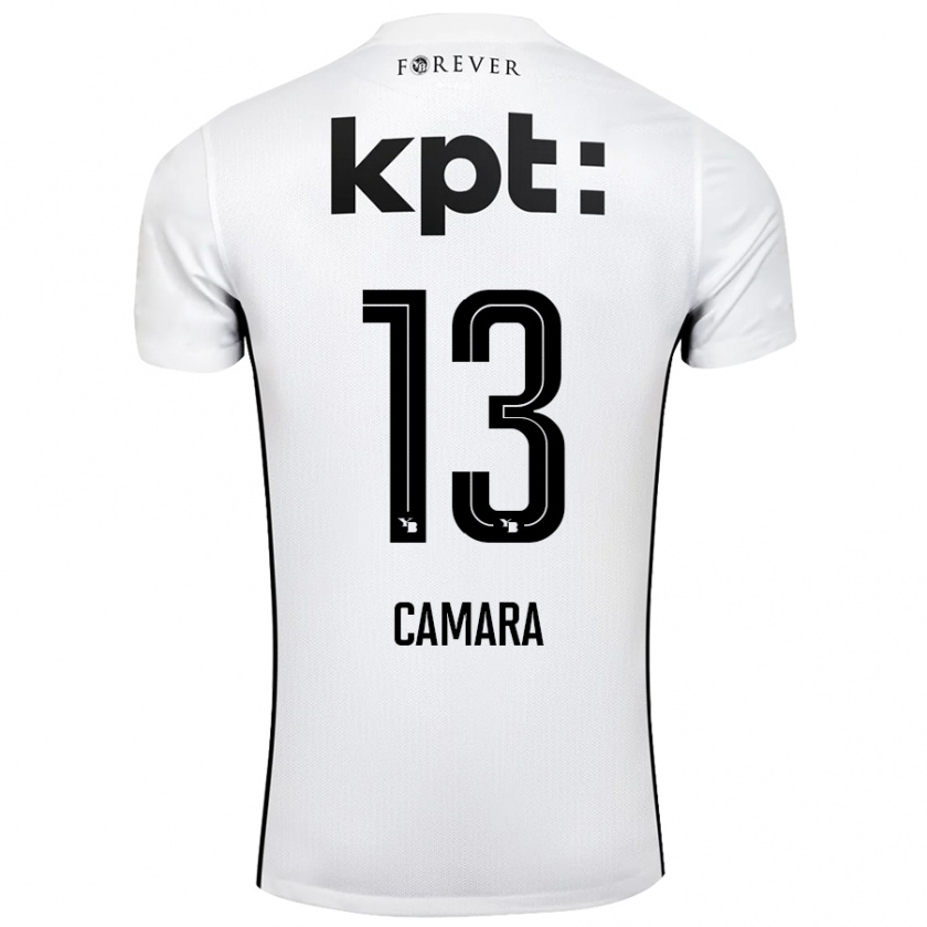 Kandiny Heren Mohamed Camara #13 Wit Zwart Uitshirt Uittenue 2024/25 T-Shirt België