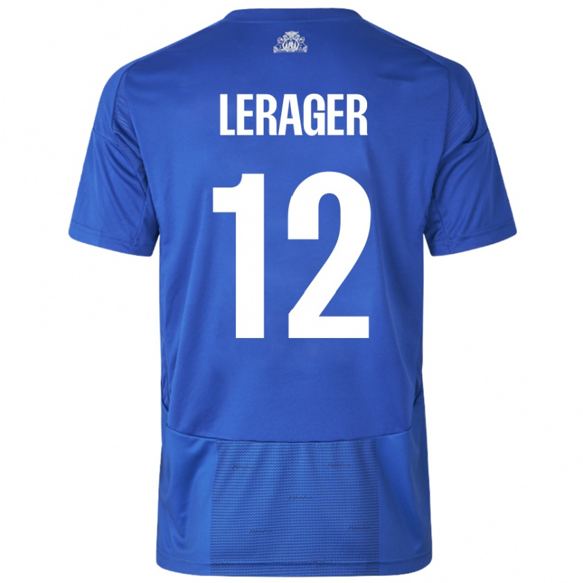 Kandiny Heren Lukas Lerager #12 Wit Blauw Uitshirt Uittenue 2024/25 T-Shirt België