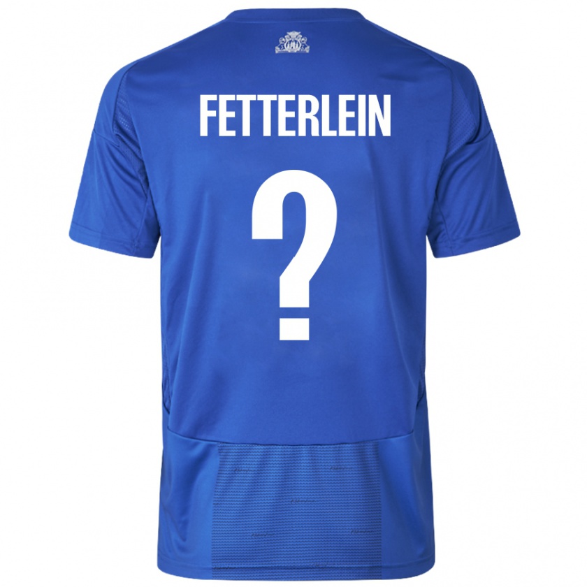 Kandiny Män Sean Fetterlein #0 Vit Blå Bortatröja Matchtröjor 2024/25 Tröjor T-Tröja