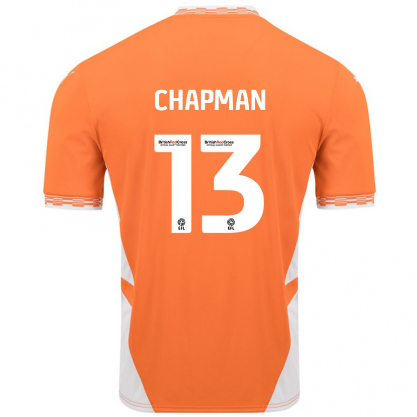 Kandiny Dames Mackenzie Chapman #13 Oranje Wit Thuisshirt Thuistenue 2024/25 T-Shirt België