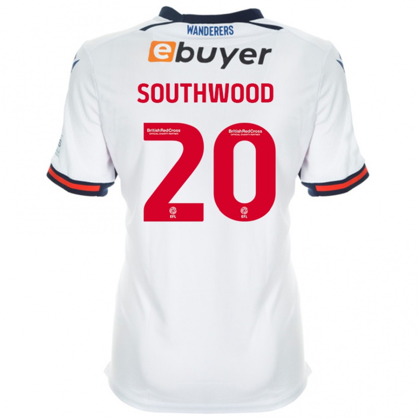 Kandiny Mujer Camiseta Luke Southwood #20 Blanco 1ª Equipación 2024/25 La Camisa