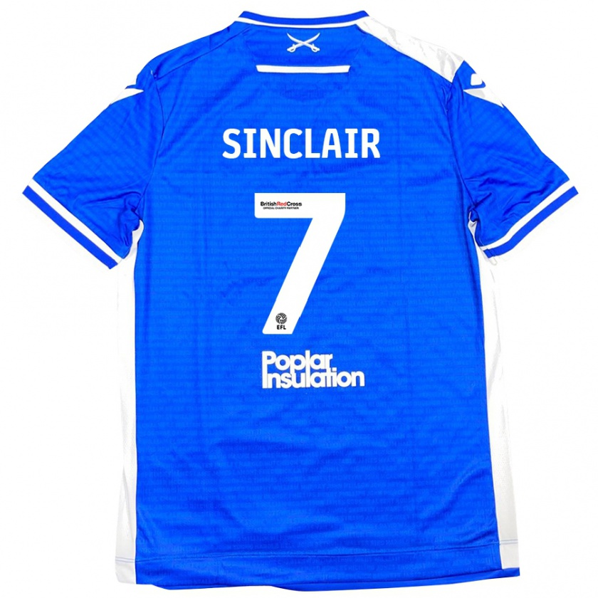 Kandiny Donna Maglia Scott Sinclair #7 Blu Bianco Kit Gara Home 2024/25 Maglietta