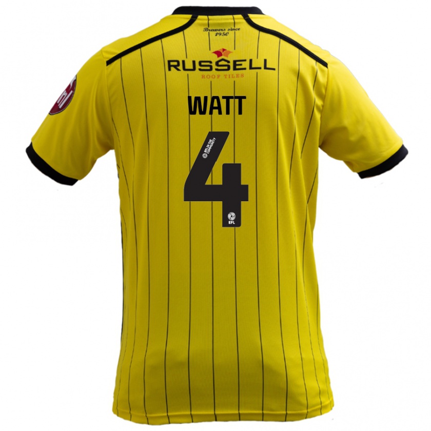 Kandiny Donna Maglia Elliot Watt #4 Giallo Kit Gara Home 2024/25 Maglietta