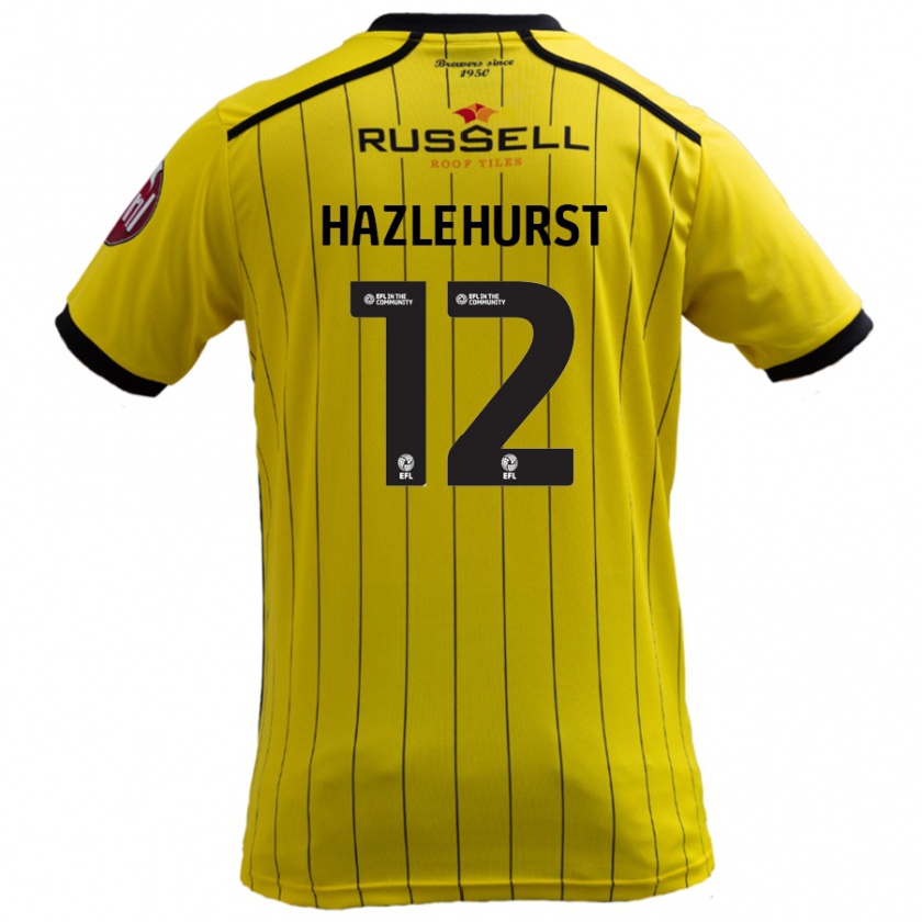 Kandiny Mujer Camiseta Jack Hazlehurst #12 Amarillo 1ª Equipación 2024/25 La Camisa