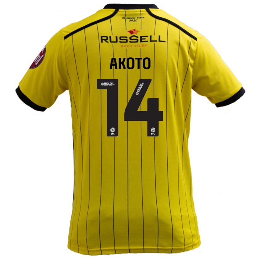 Kandiny Mujer Camiseta Nick Akoto #14 Amarillo 1ª Equipación 2024/25 La Camisa