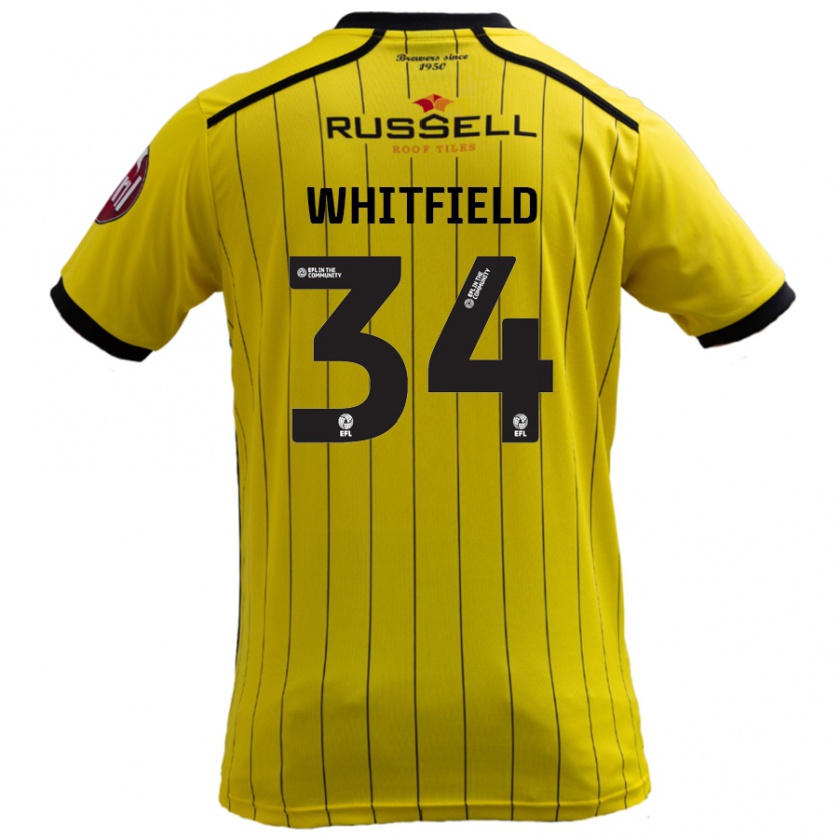 Kandiny Mujer Camiseta Ben Whitfield #34 Amarillo 1ª Equipación 2024/25 La Camisa