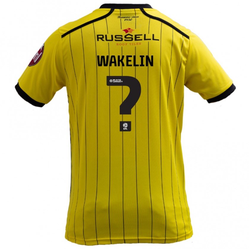 Kandiny Mujer Camiseta Ronny Wakelin #0 Amarillo 1ª Equipación 2024/25 La Camisa