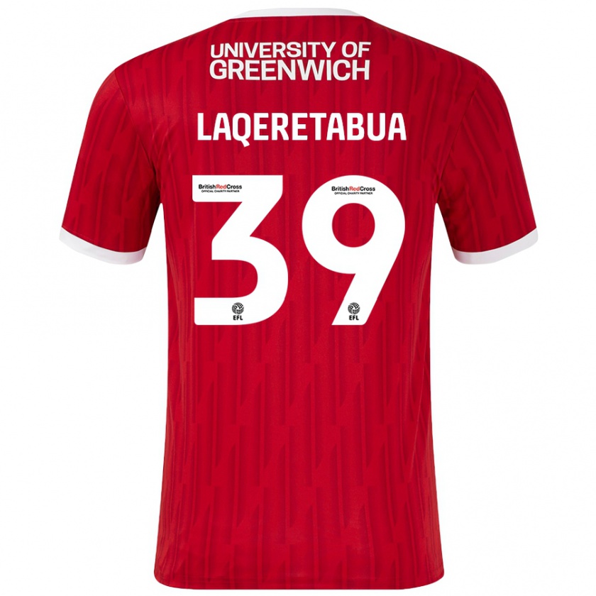 Kandiny Donna Maglia Josh Laqeretabua #39 Rosso Bianco Kit Gara Home 2024/25 Maglietta