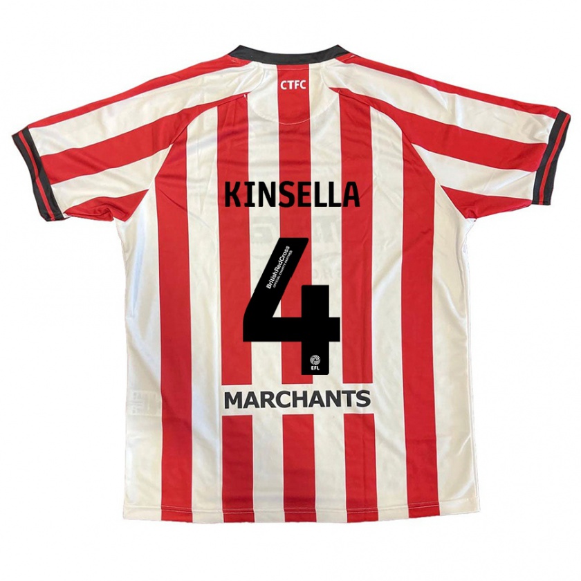 Kandiny Donna Maglia Liam Kinsella #4 Rosso Bianco Kit Gara Home 2024/25 Maglietta