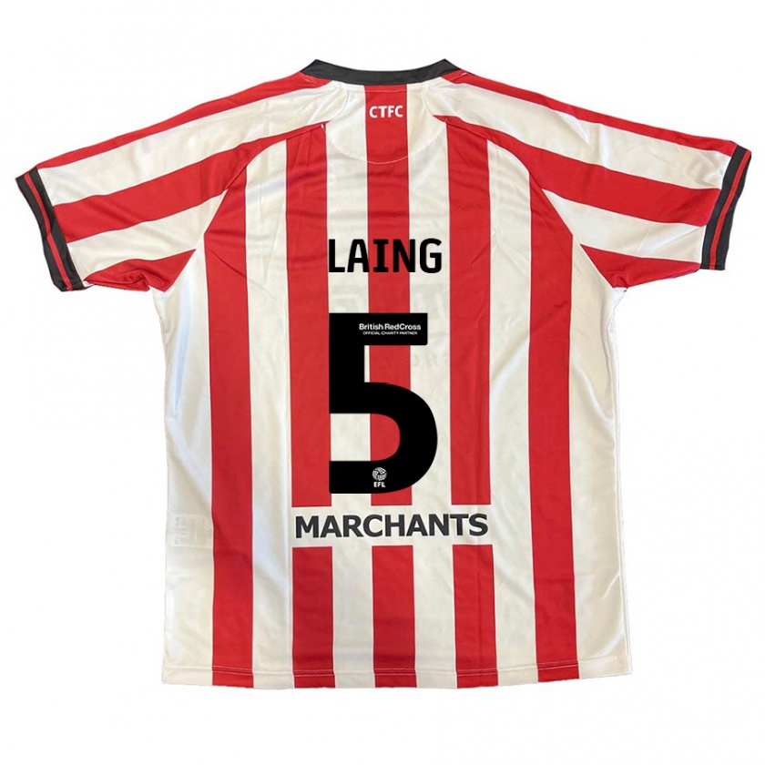 Kandiny Mujer Camiseta Levi Laing #5 Rojo Blanco 1ª Equipación 2024/25 La Camisa