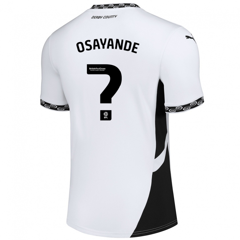 Kandiny Mujer Camiseta Adisa Osayande #0 Blanco Negro 1ª Equipación 2024/25 La Camisa