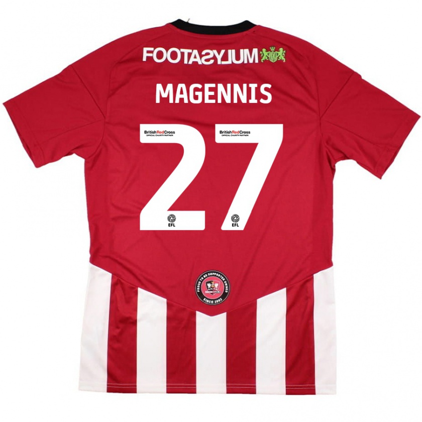 Kandiny Donna Maglia Josh Magennis #27 Rosso Bianco Kit Gara Home 2024/25 Maglietta