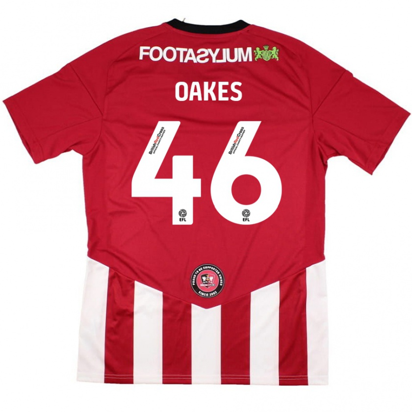 Kandiny Mujer Camiseta Liam Oakes #46 Rojo Blanco 1ª Equipación 2024/25 La Camisa