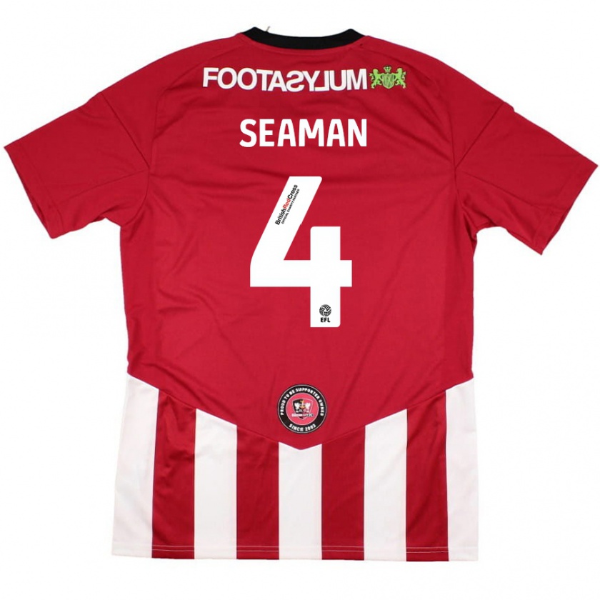 Kandiny Donna Maglia Jaydee Seaman #4 Rosso Bianco Kit Gara Home 2024/25 Maglietta