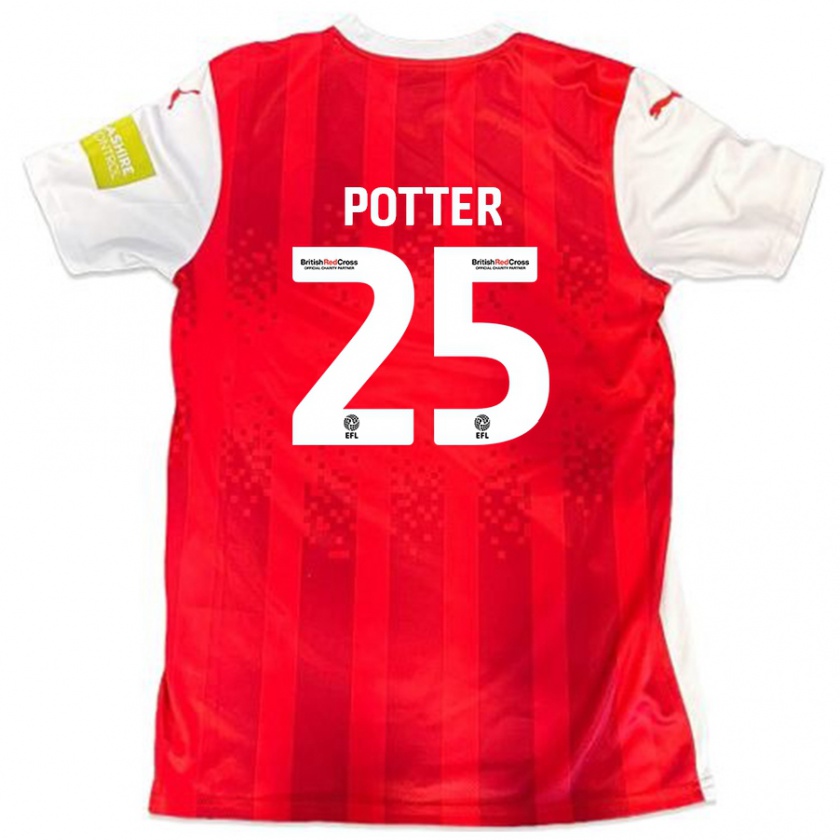 Kandiny Dames Finley Potter #25 Rood Wit Thuisshirt Thuistenue 2024/25 T-Shirt België