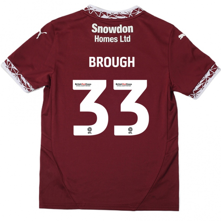 Kandiny Mujer Camiseta Patrick Brough #33 Borgoña 1ª Equipación 2024/25 La Camisa