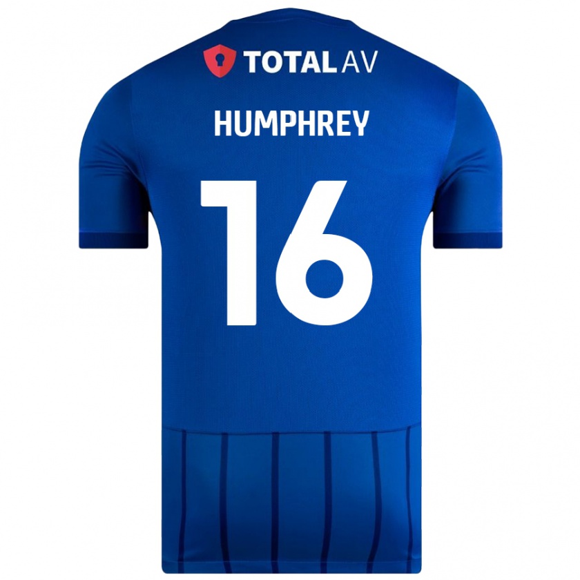 Kandiny Mujer Camiseta Ella Humphrey #16 Azul 1ª Equipación 2024/25 La Camisa