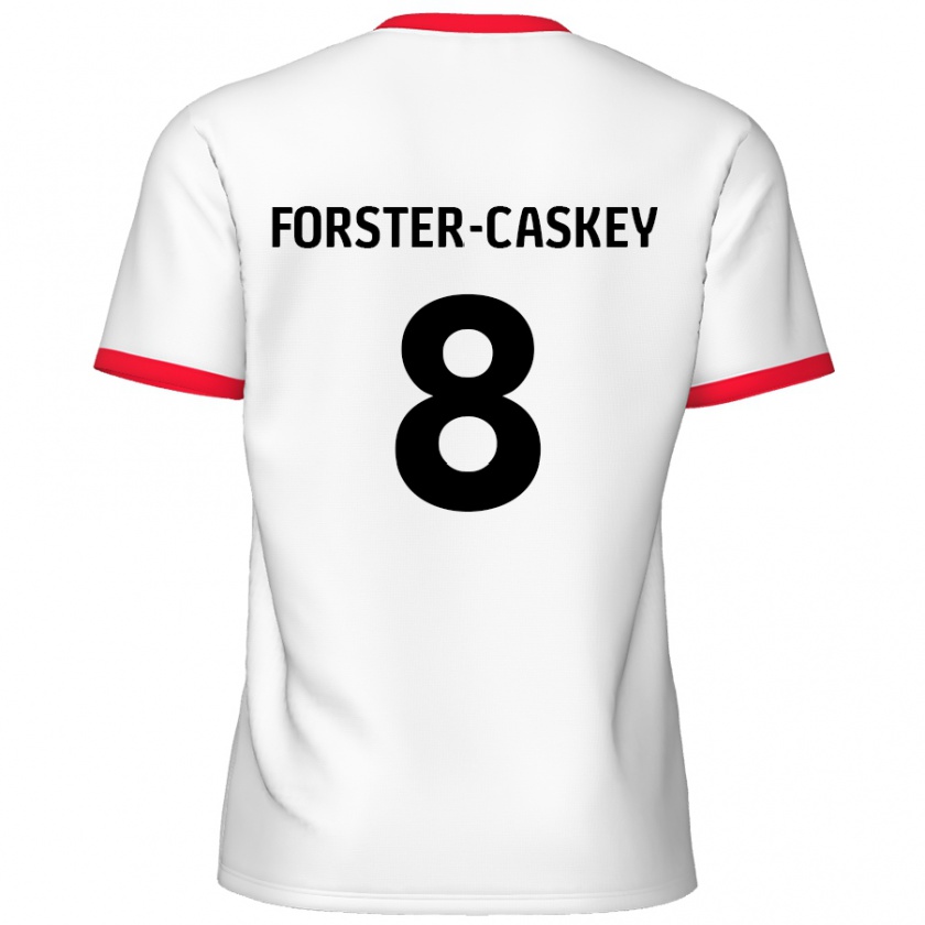 Kandiny Kvinnor Jake Forster-Caskey #8 Vit Röd Hemmatröja Matchtröjor 2024/25 Tröjor T-Tröja