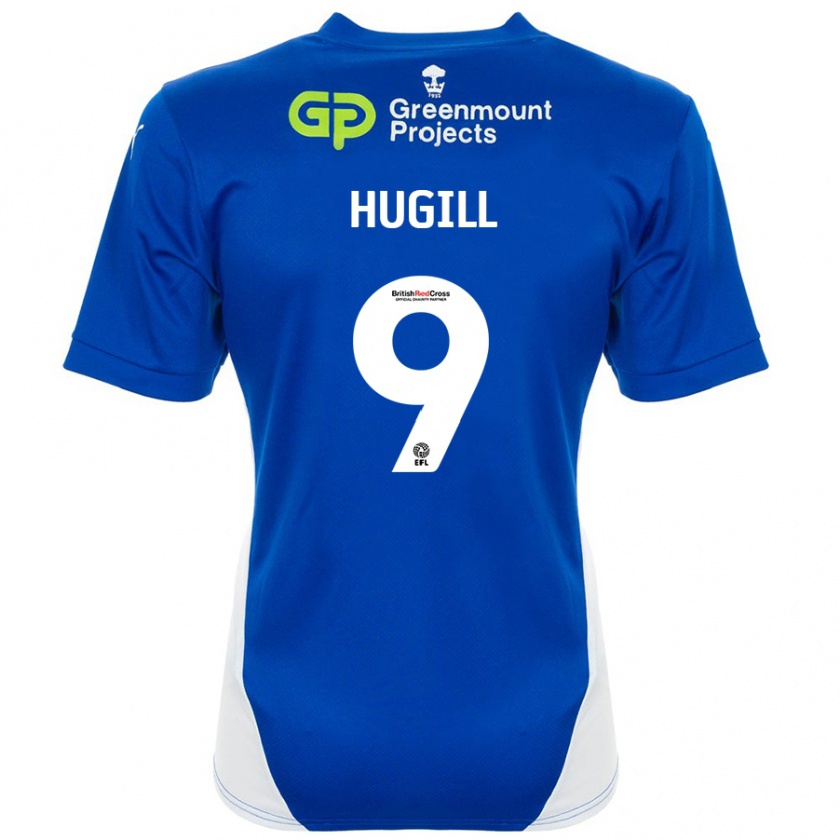 Kandiny Donna Maglia Joe Hugill #9 Blu Bianco Kit Gara Home 2024/25 Maglietta