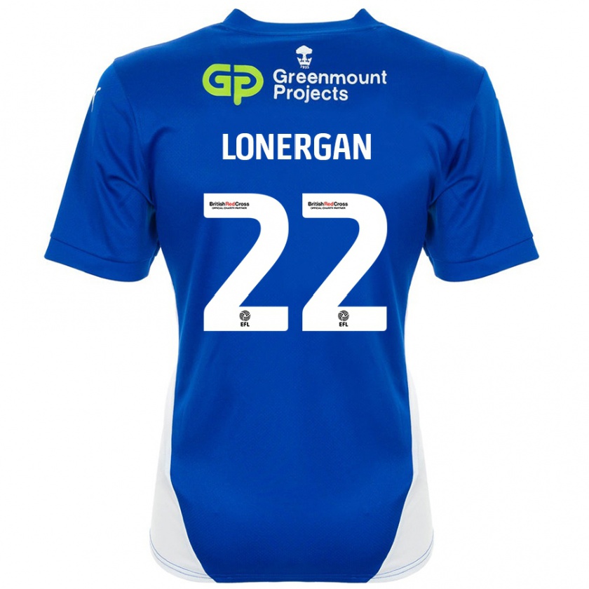 Kandiny Donna Maglia Andy Lonergan #22 Blu Bianco Kit Gara Home 2024/25 Maglietta