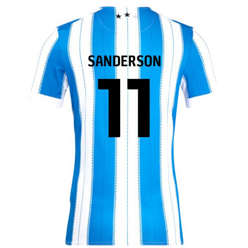 Kandiny Mulher Camisola Brittany Sanderson #11 Azul Branco Principal 2024/25 Camisa Brasil