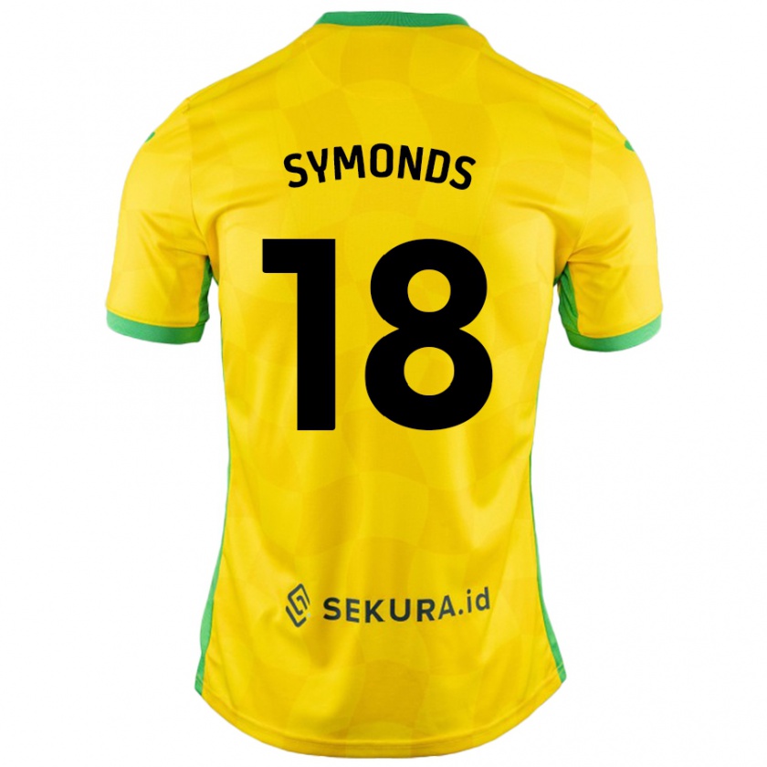 Kandiny Kvinnor Freya Symonds #18 Gul Grön Hemmatröja Matchtröjor 2024/25 Tröjor T-Tröja