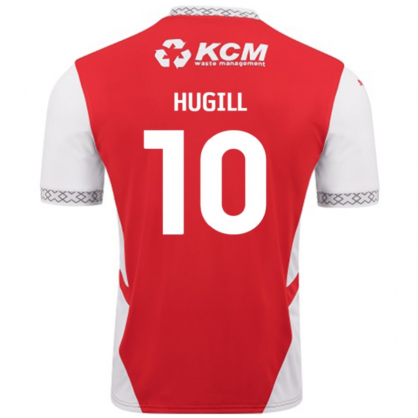 Kandiny Donna Maglia Jordan Hugill #10 Rosso Bianco Kit Gara Home 2024/25 Maglietta