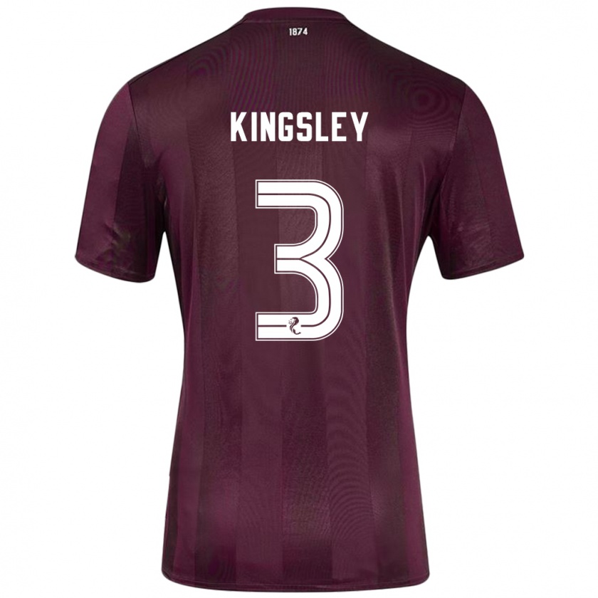 Kandiny Mujer Camiseta Stephen Kingsley #3 Borgoña 1ª Equipación 2024/25 La Camisa