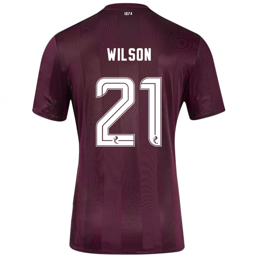 Kandiny Mujer Camiseta James Wilson #21 Borgoña 1ª Equipación 2024/25 La Camisa