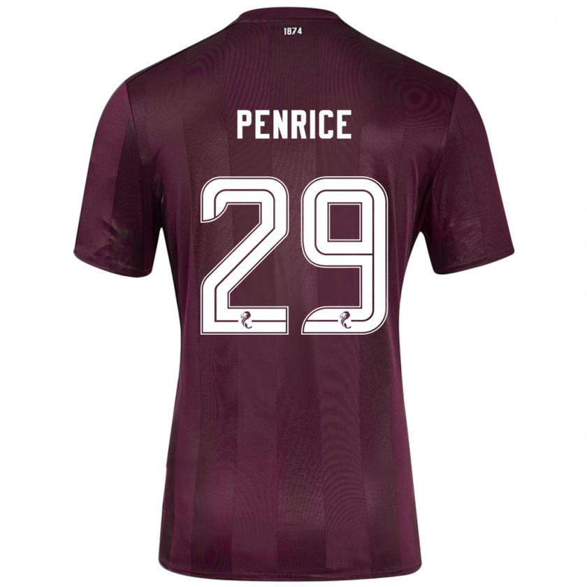 Kandiny Mujer Camiseta James Penrice #29 Borgoña 1ª Equipación 2024/25 La Camisa