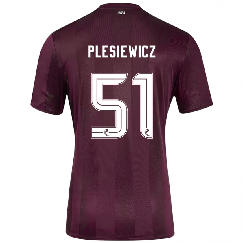 Kandiny Mujer Camiseta Szymon Plesiewicz #51 Borgoña 1ª Equipación 2024/25 La Camisa