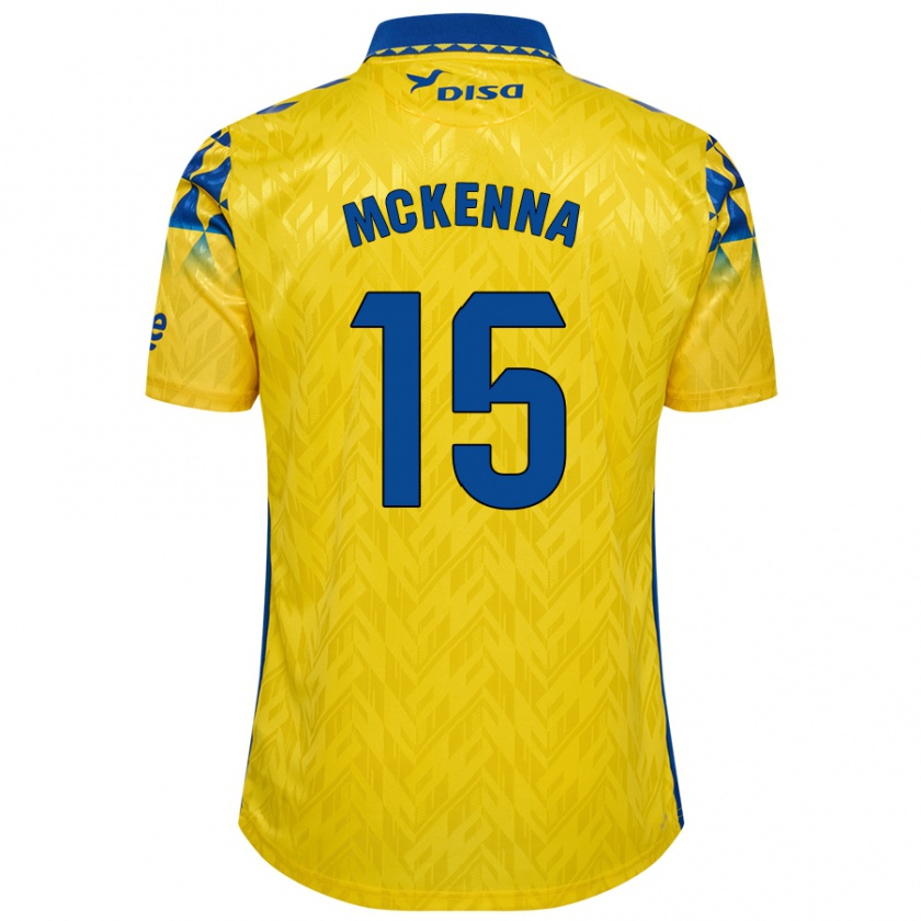 Kandiny Mujer Camiseta Scott Mckenna #15 Amarillo Azul 1ª Equipación 2024/25 La Camisa