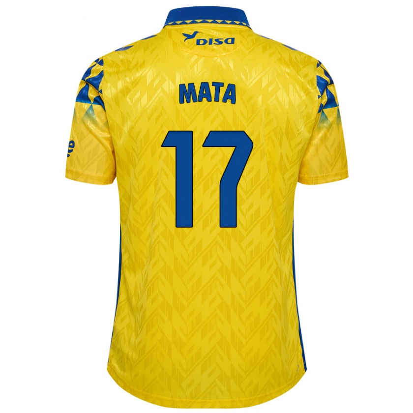 Kandiny Mujer Camiseta Jaime Mata #17 Amarillo Azul 1ª Equipación 2024/25 La Camisa