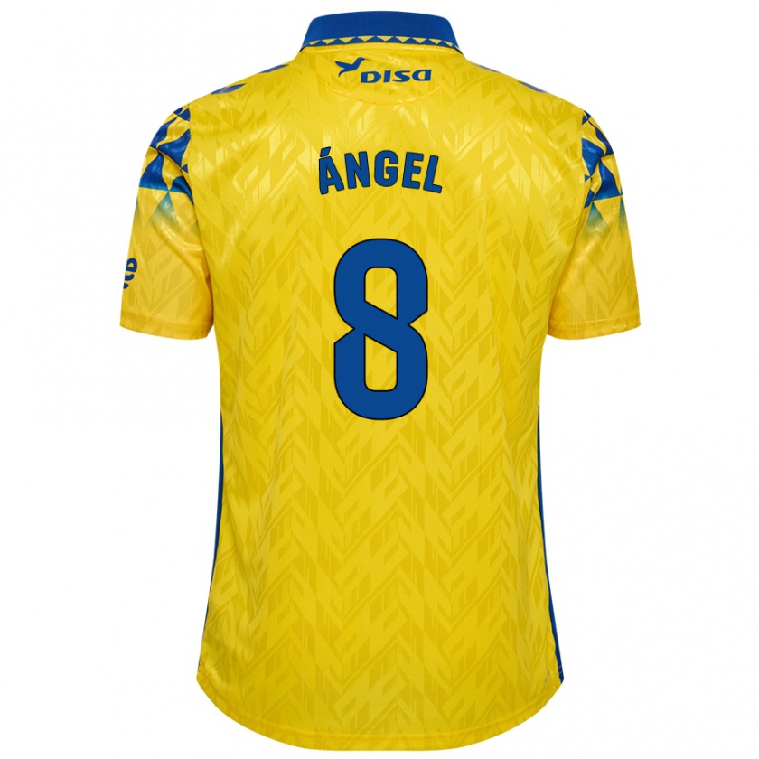 Kandiny Mujer Camiseta José Ángel #8 Amarillo Azul 1ª Equipación 2024/25 La Camisa