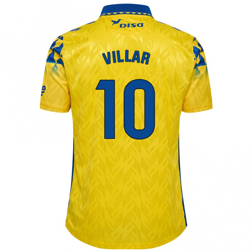 Kandiny Mujer Camiseta Andy Villar #10 Amarillo Azul 1ª Equipación 2024/25 La Camisa