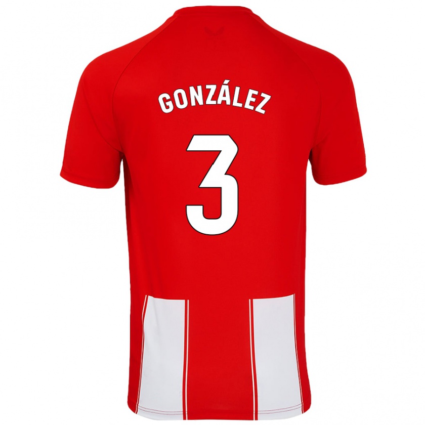 Kandiny Mujer Camiseta Edgar González #3 Rojo Blanco 1ª Equipación 2024/25 La Camisa