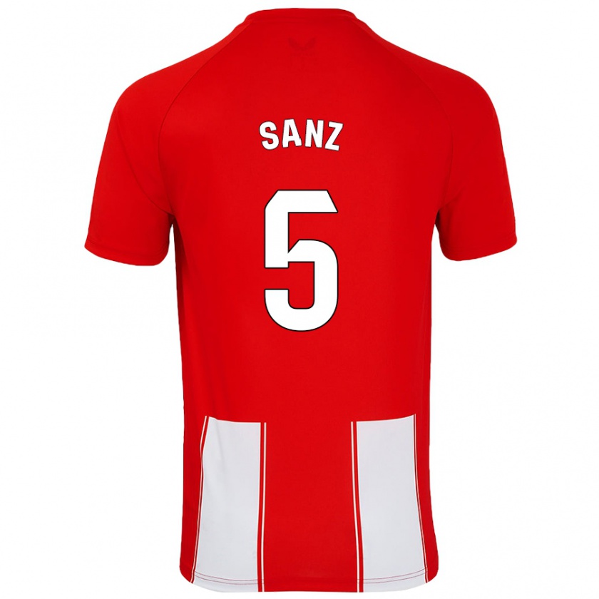 Kandiny Dames Paco Sanz #5 Rood Wit Thuisshirt Thuistenue 2024/25 T-Shirt België