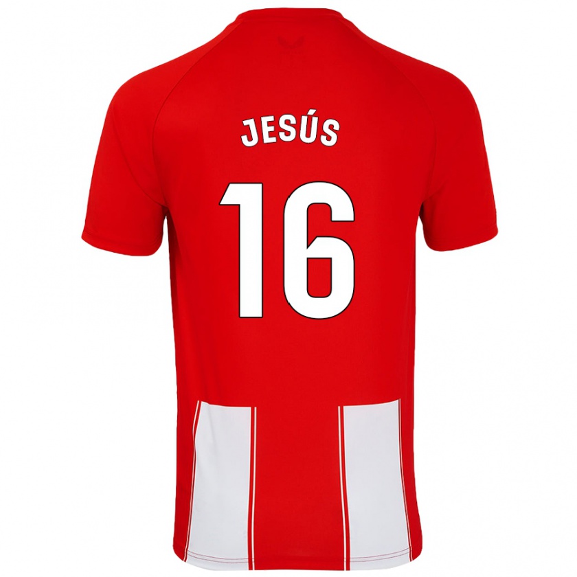 Kandiny Donna Maglia Antonio Jesús #16 Rosso Bianco Kit Gara Home 2024/25 Maglietta