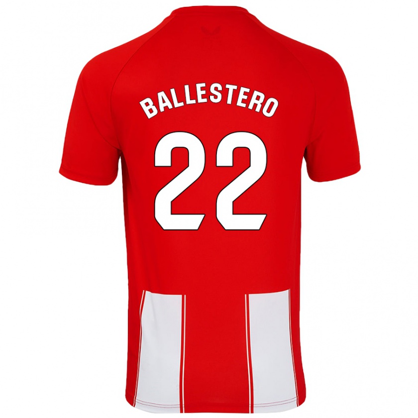 Kandiny Mulher Camisola Carlos Ballestero #22 Branco Vermelho Principal 2024/25 Camisa Brasil