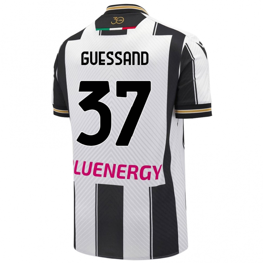 Kandiny Donna Maglia Axel Guessand #37 Bianco Nero Kit Gara Home 2024/25 Maglietta