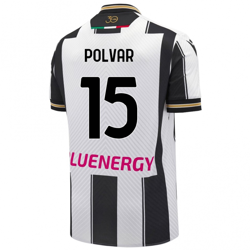 Kandiny Donna Maglia Francesco Polvar #15 Bianco Nero Kit Gara Home 2024/25 Maglietta