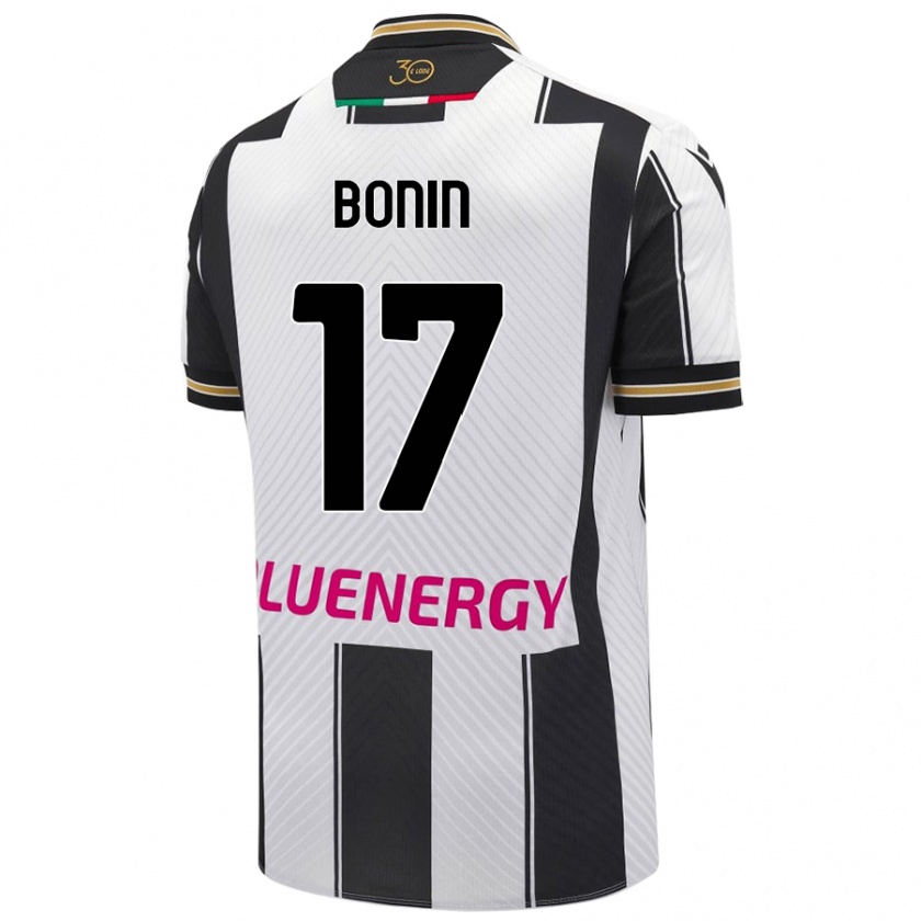 Kandiny Donna Maglia Luca Bonin #17 Bianco Nero Kit Gara Home 2024/25 Maglietta