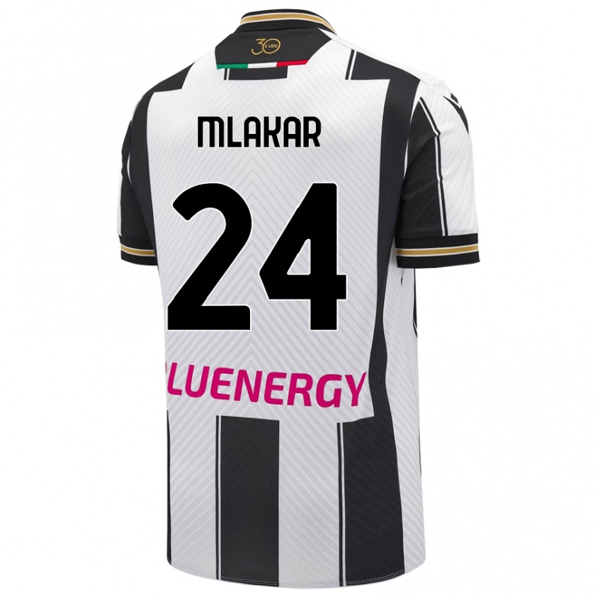 Kandiny Donna Maglia Lorenzo Mlakar #24 Bianco Nero Kit Gara Home 2024/25 Maglietta