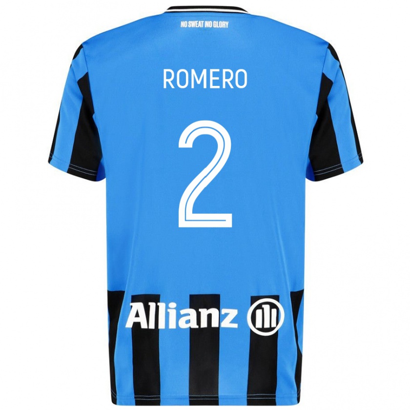 Kandiny Dames Zaid Romero #2 Hemelsblauw Zwart Thuisshirt Thuistenue 2024/25 T-Shirt België