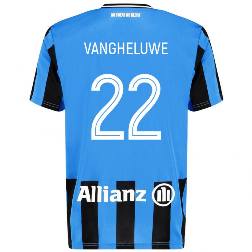 Kandiny Dames Jody Vangheluwe #22 Hemelsblauw Zwart Thuisshirt Thuistenue 2024/25 T-Shirt België