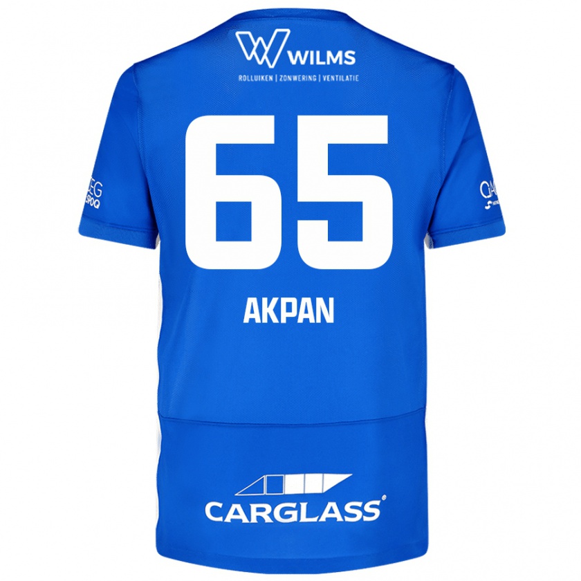 Kandiny Mujer Camiseta Christian Akpan #65 Azul 1ª Equipación 2024/25 La Camisa