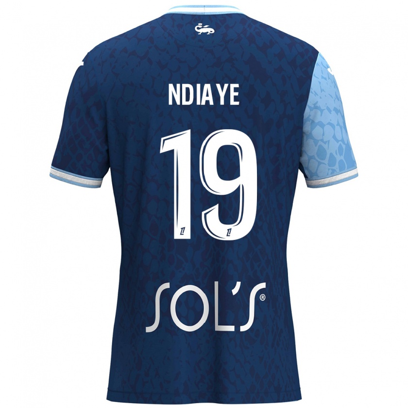 Kandiny Dames Rassoul Ndiaye #19 Hemelsblauw Donkerblauw Thuisshirt Thuistenue 2024/25 T-Shirt België